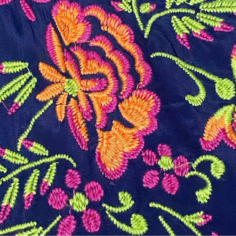 Chelsea & Theodore Open Front Kimono Women PL Navy Floral Embroidery Boho - Picture 10 of 10
